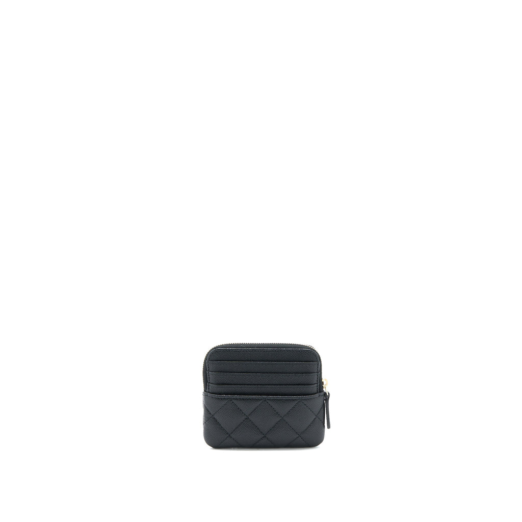 Chanel 23C Zipped Coin Purse Caviar Black L (Microchip)