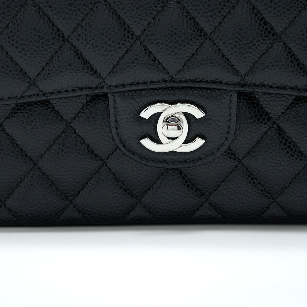 Chanel Small Classic Double Flap Bag Caviar Black (Microchip)