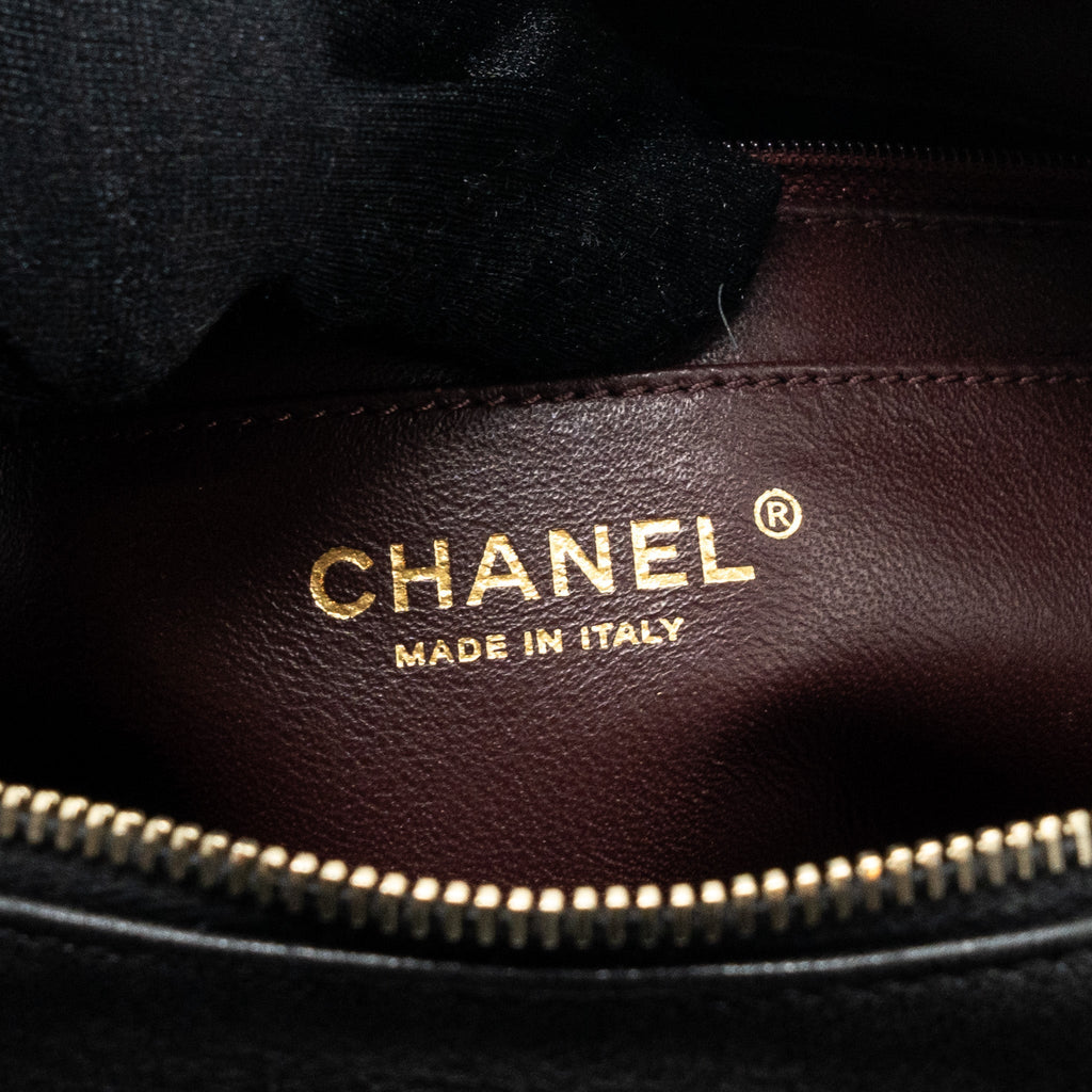Chanel zipper camera chain bag lambskin black