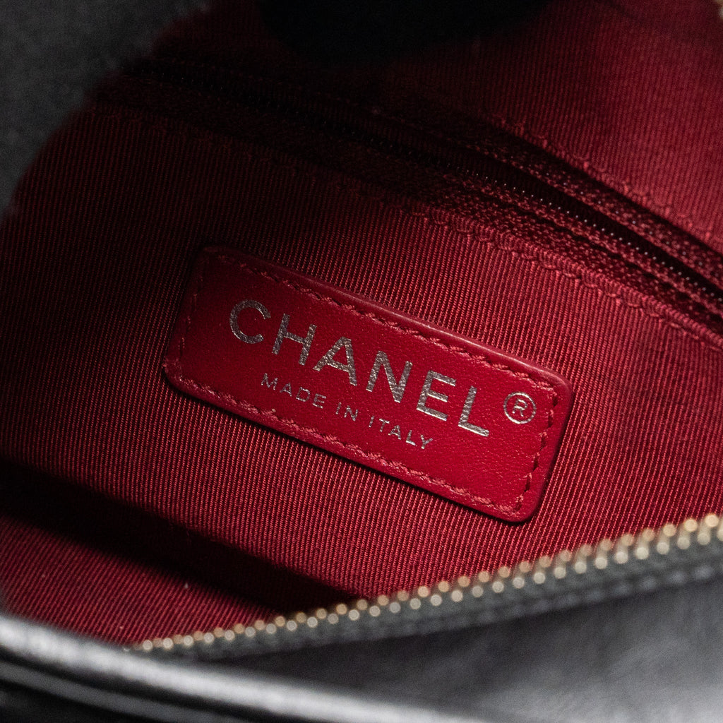 Chanel Small Gabrielle Hobo Bag Aged Calfskin Black multicolour Hardware