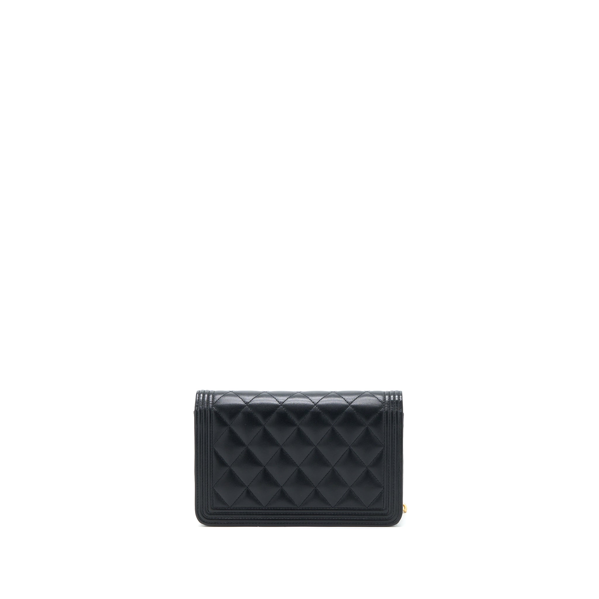 Chanel Boy Wallet on Chain Lambskin Black Brushed