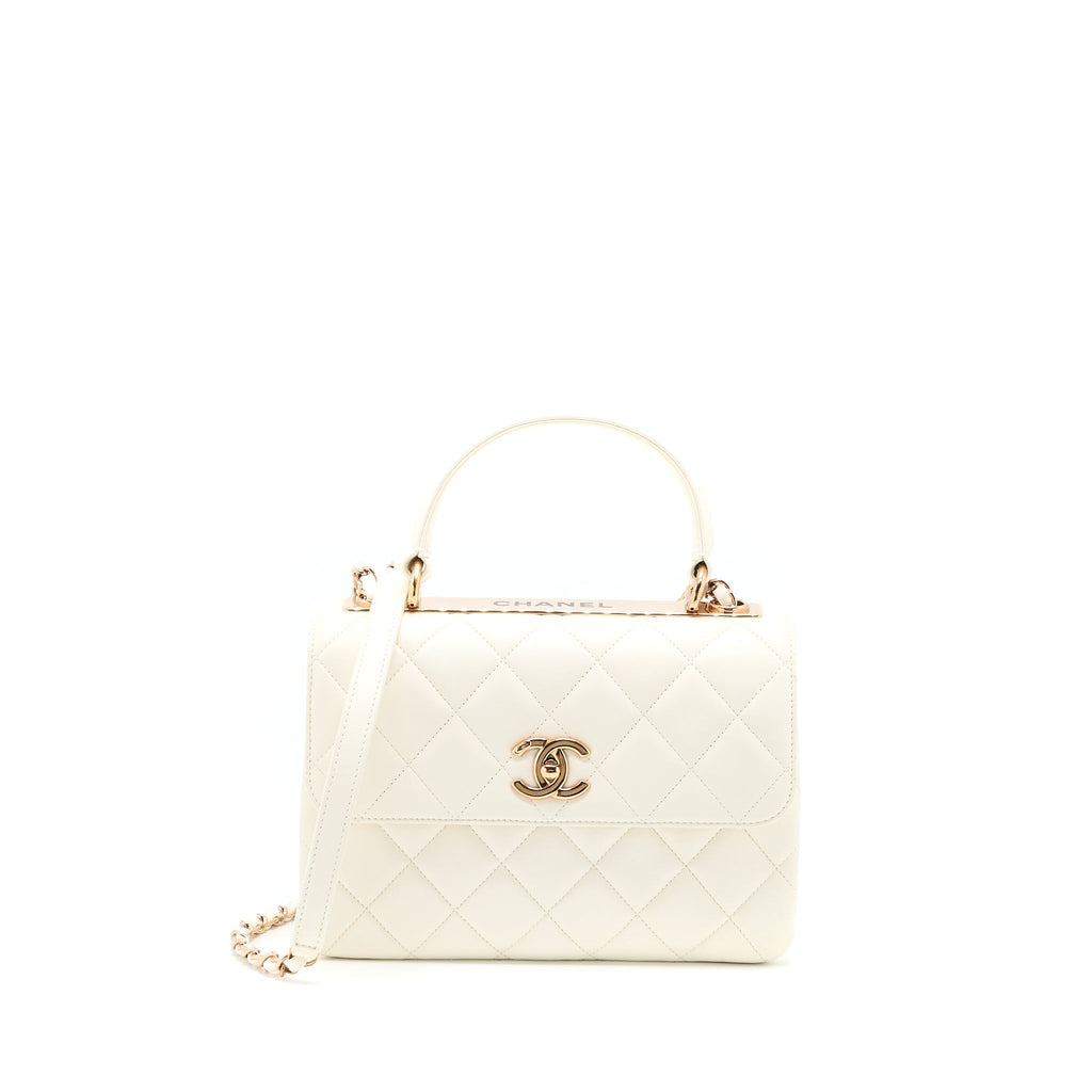 Chanel Small Trendy CC Lambskin White R (Microchip)