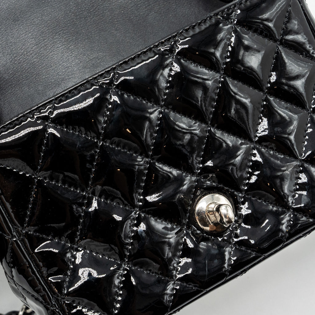 Chanel Classic Mini Square Flap Bag Patent Black