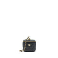 Chanel Small Vanity Clutch With Chain CC Pearl Caviar Black L