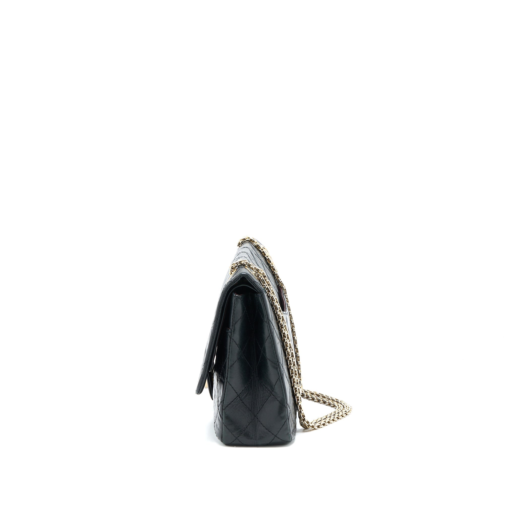Chanel 2.55 227 Maxi Reissue Flap Bag Aged Calfskin Black L
