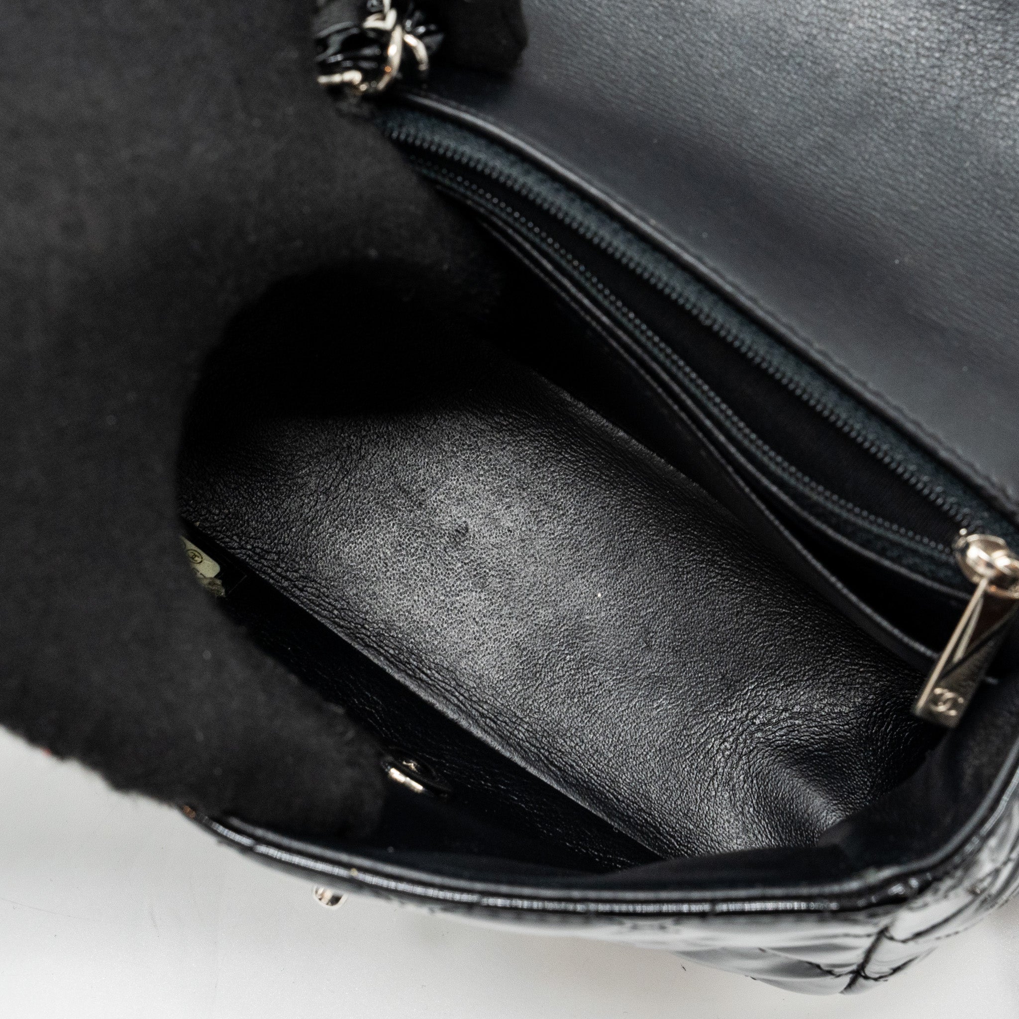 Chanel Classic Mini Square Flap Bag Patent Black