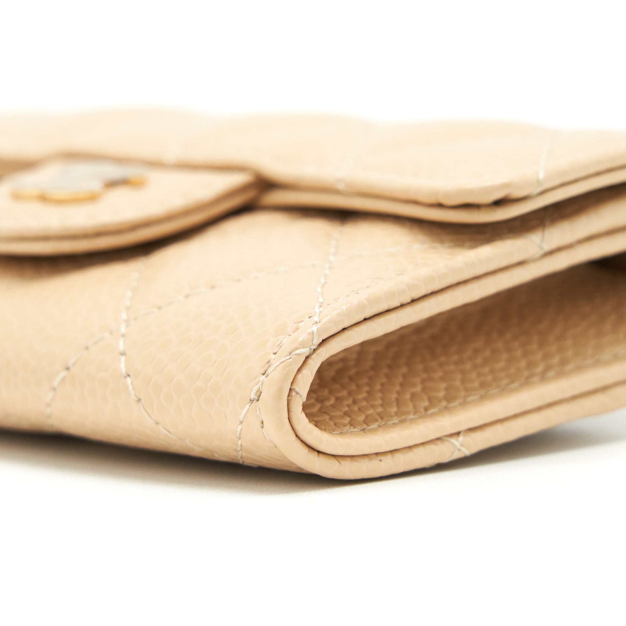Chanel Classic Mini Flap Cardholder Caviar Beige