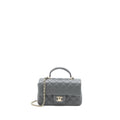 Chanel Top handle Mini Rectangular Flap Bag Lambskin Grey L (Microchip)