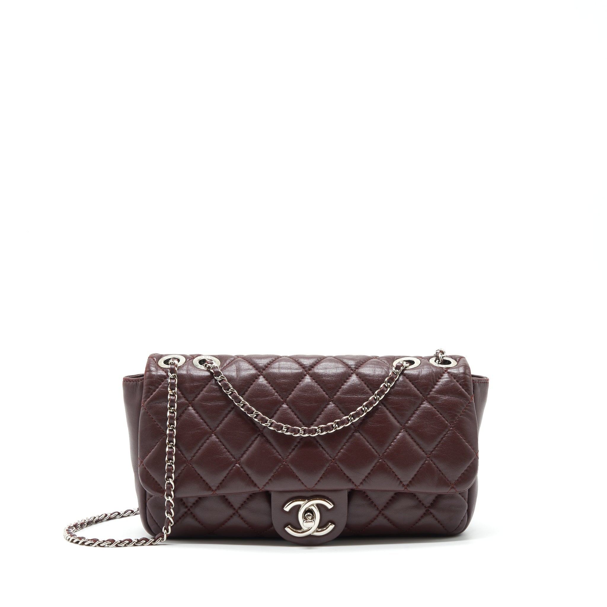 Chanel Coco Rain Flap Bag Lambskin Burgundy