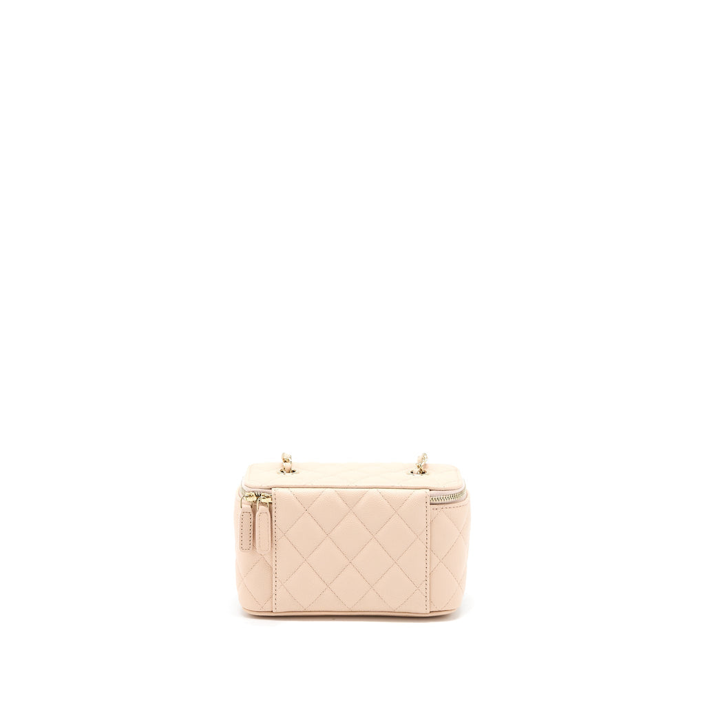 Chanel Long Vanity Case Caviar Light Pink L