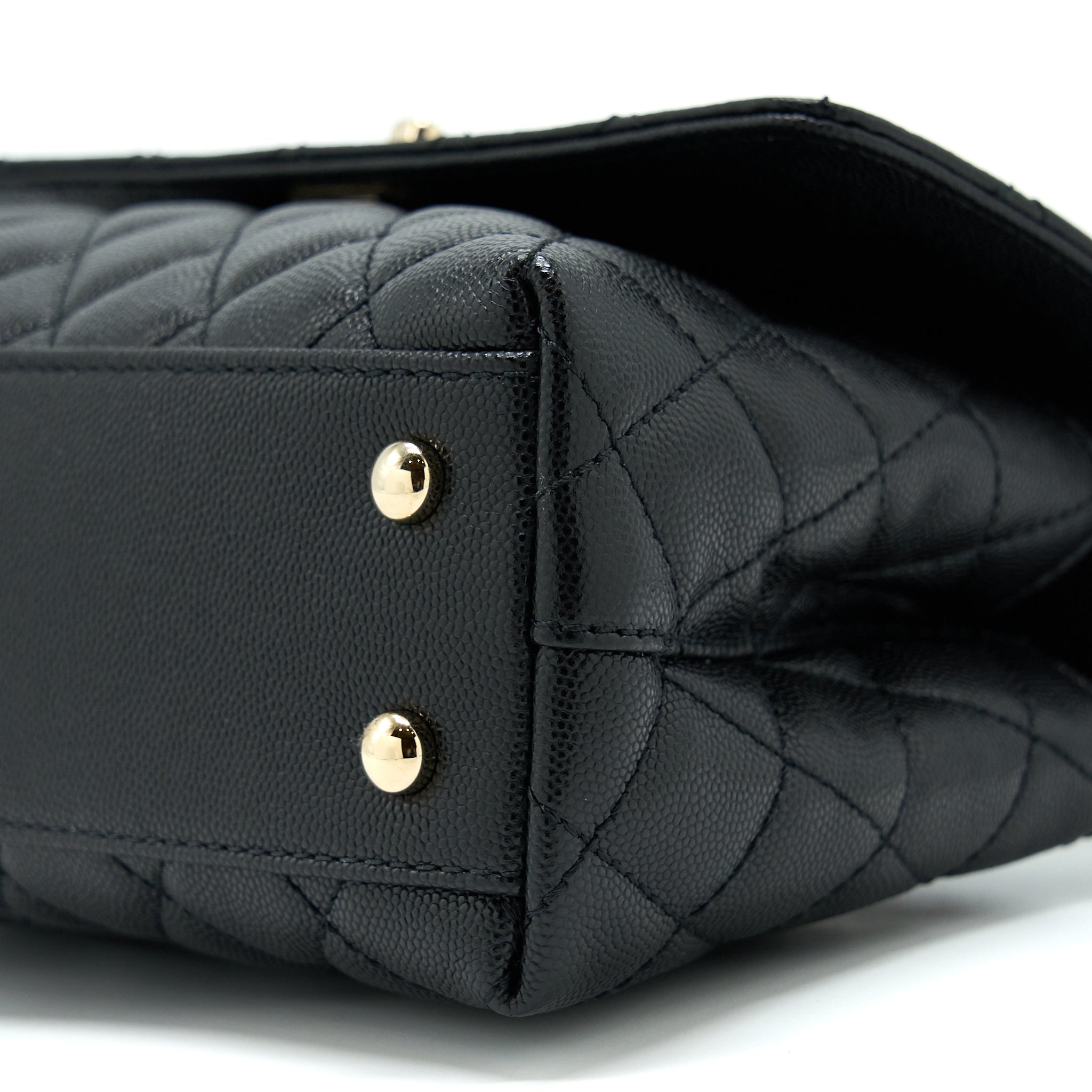 Chanel Small Coco Handle Caviar Black L