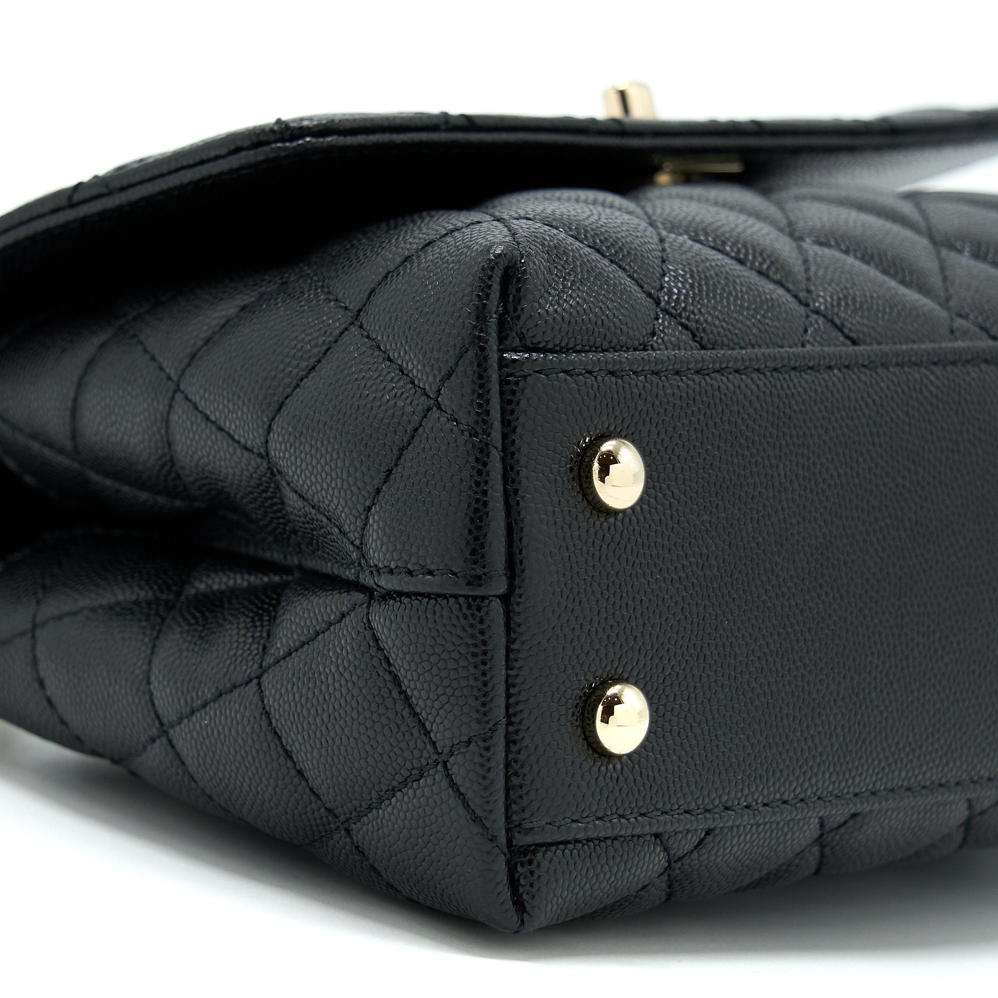 Chanel Small Coco Handle Caviar Black L