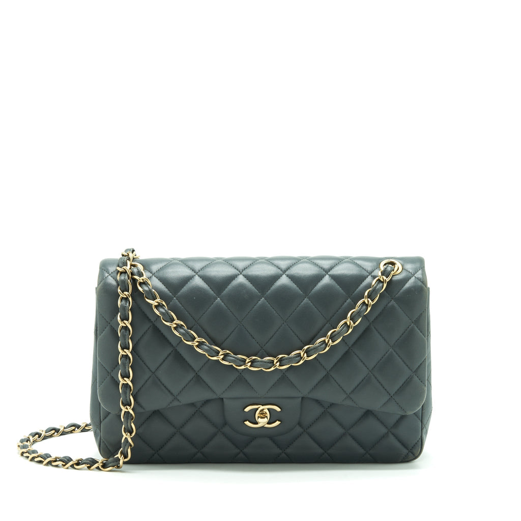 Chanel Jumbo Classic Double Flap Bag Lambskin Grey