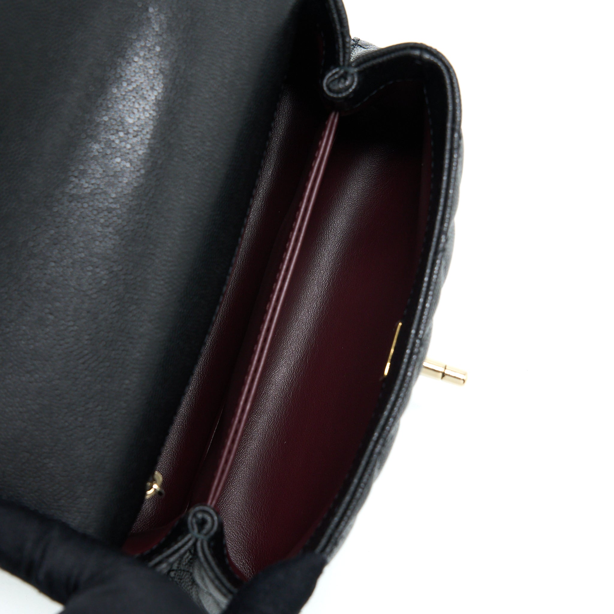 Chanel Small Coco Handle Caviar Black L