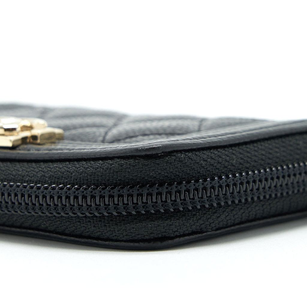 Chanel Classic Boy Zip Cardholder Caviar Black L