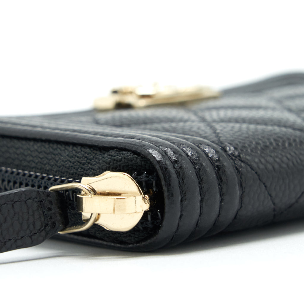 Chanel Classic Boy Zip Cardholder Caviar Black L