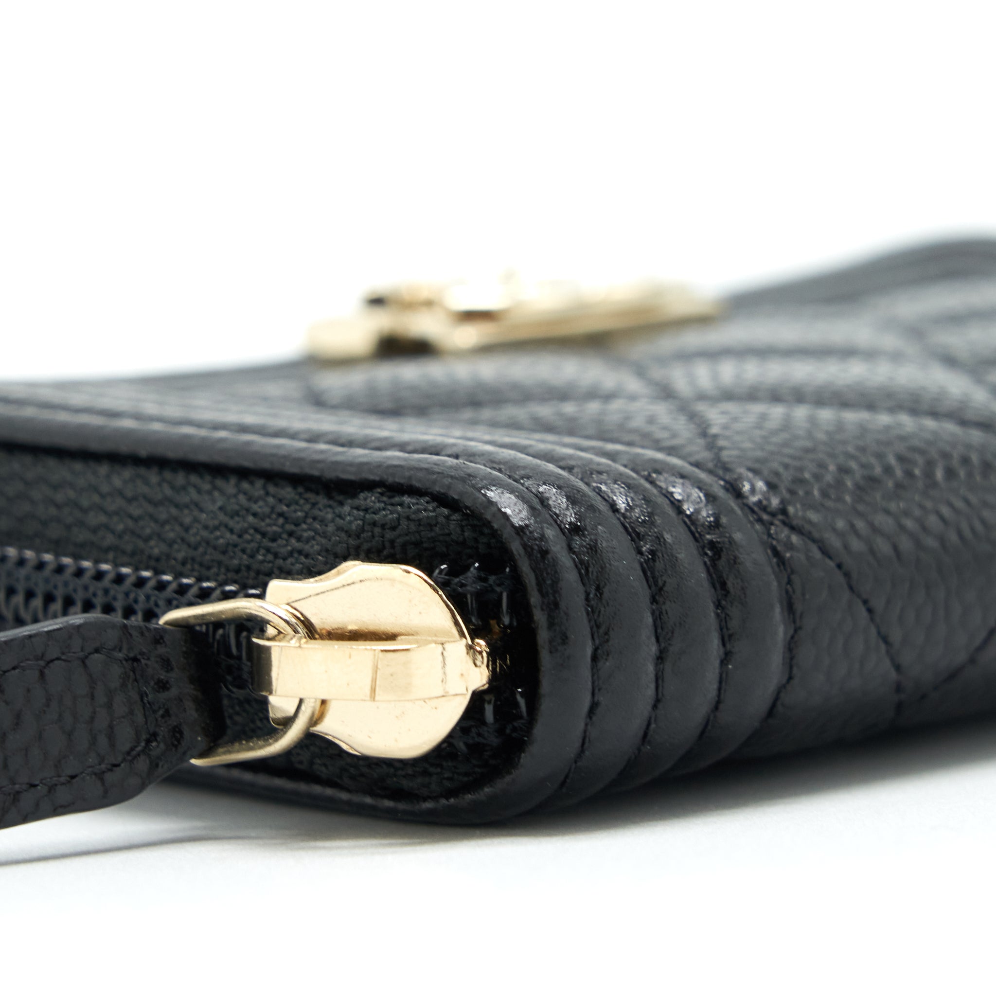 Chanel Classic Boy Zip Cardholder Caviar Black L
