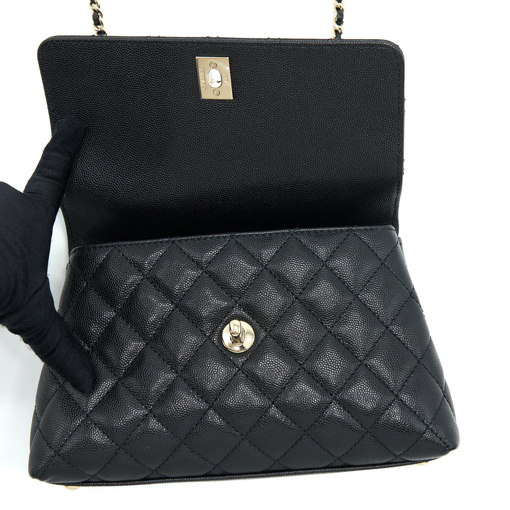 Chanel Small Coco Handle Caviar Black L