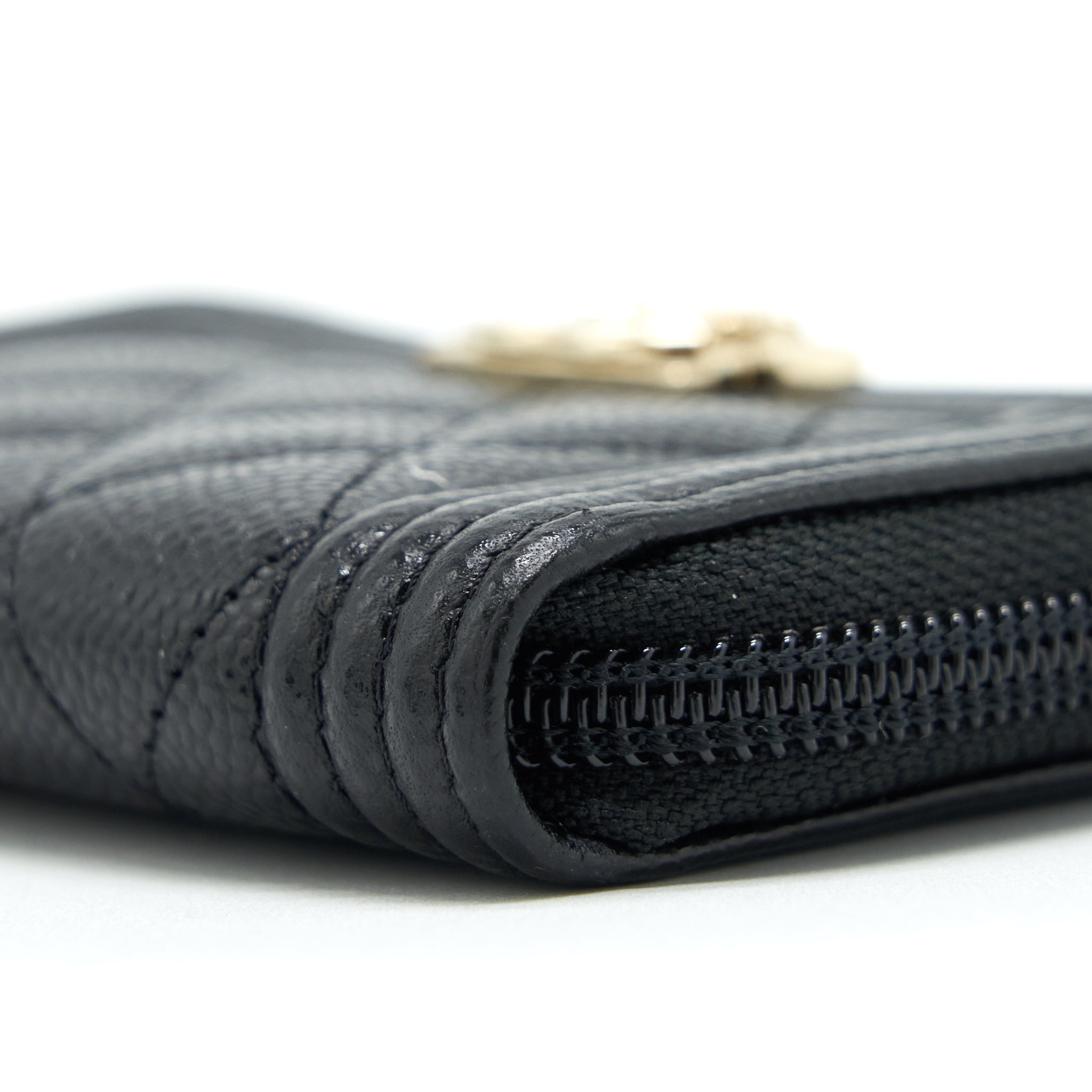 Chanel Classic Boy Zip Cardholder Caviar Black L