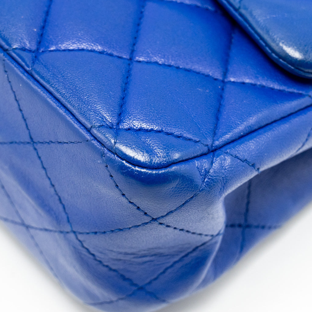 Chanel Medium Classic Double Flap Bag Lambskin Blue