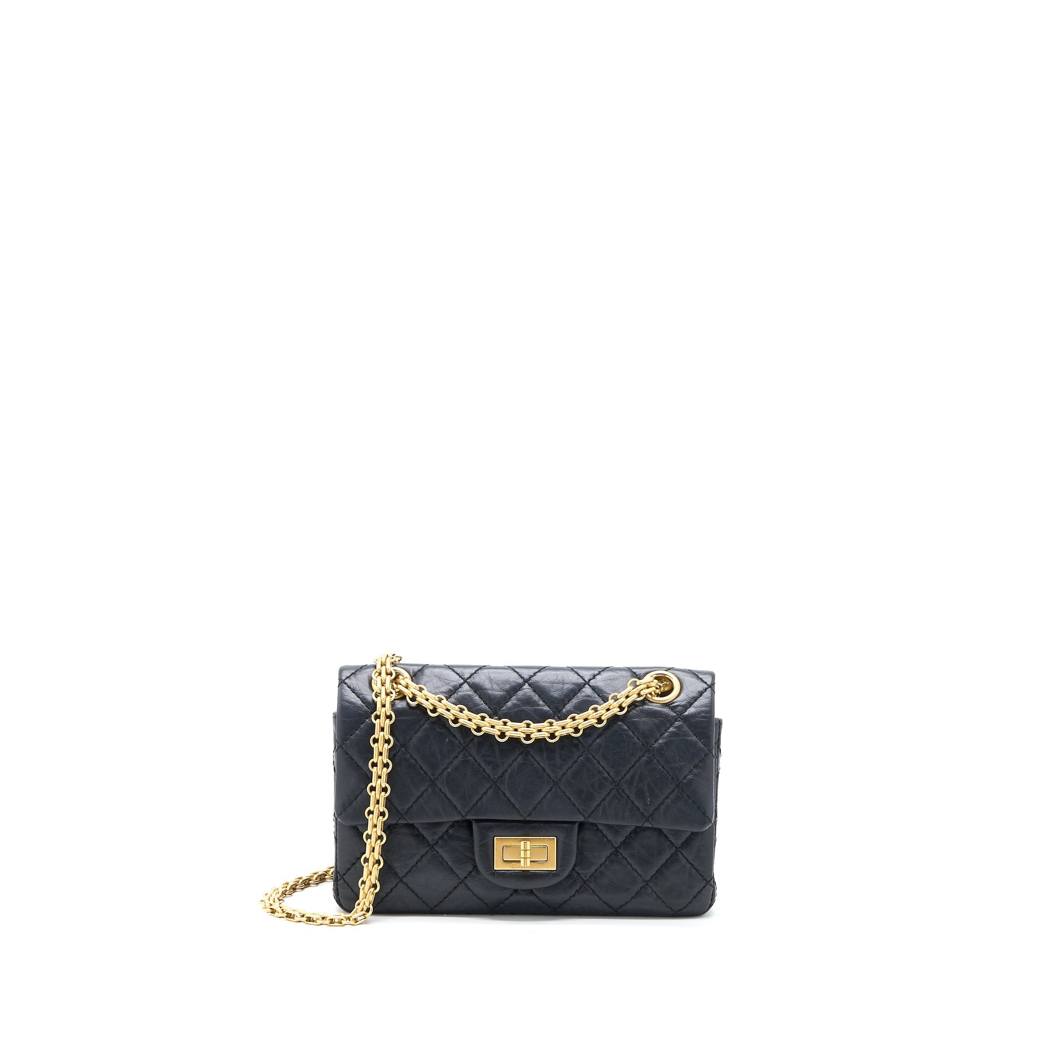 Chanel Mini 2.55 Reissue Flap Bag Aged Calfskin Black Brushed  (Microchip)