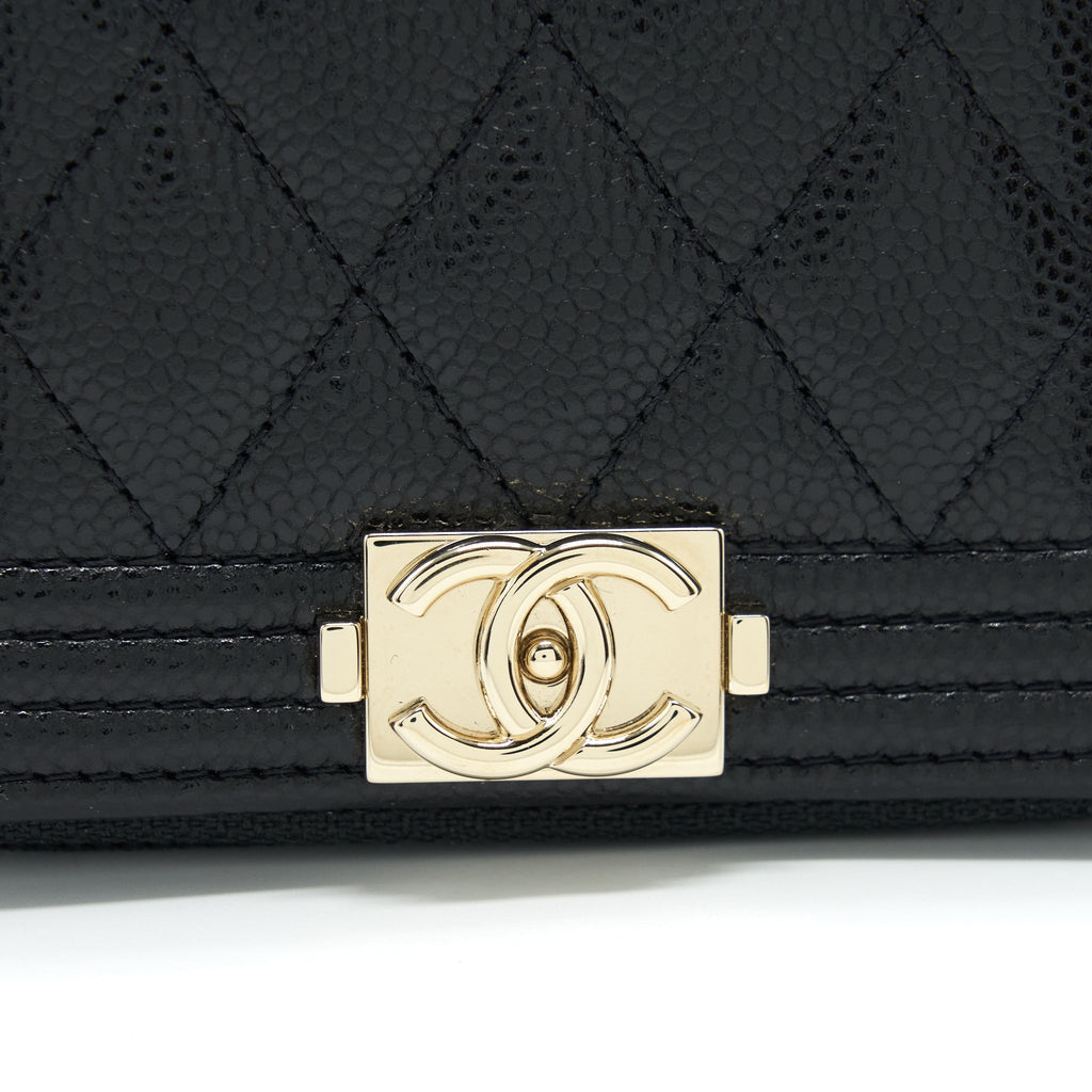 Chanel Classic Boy Zip Cardholder Caviar Black L