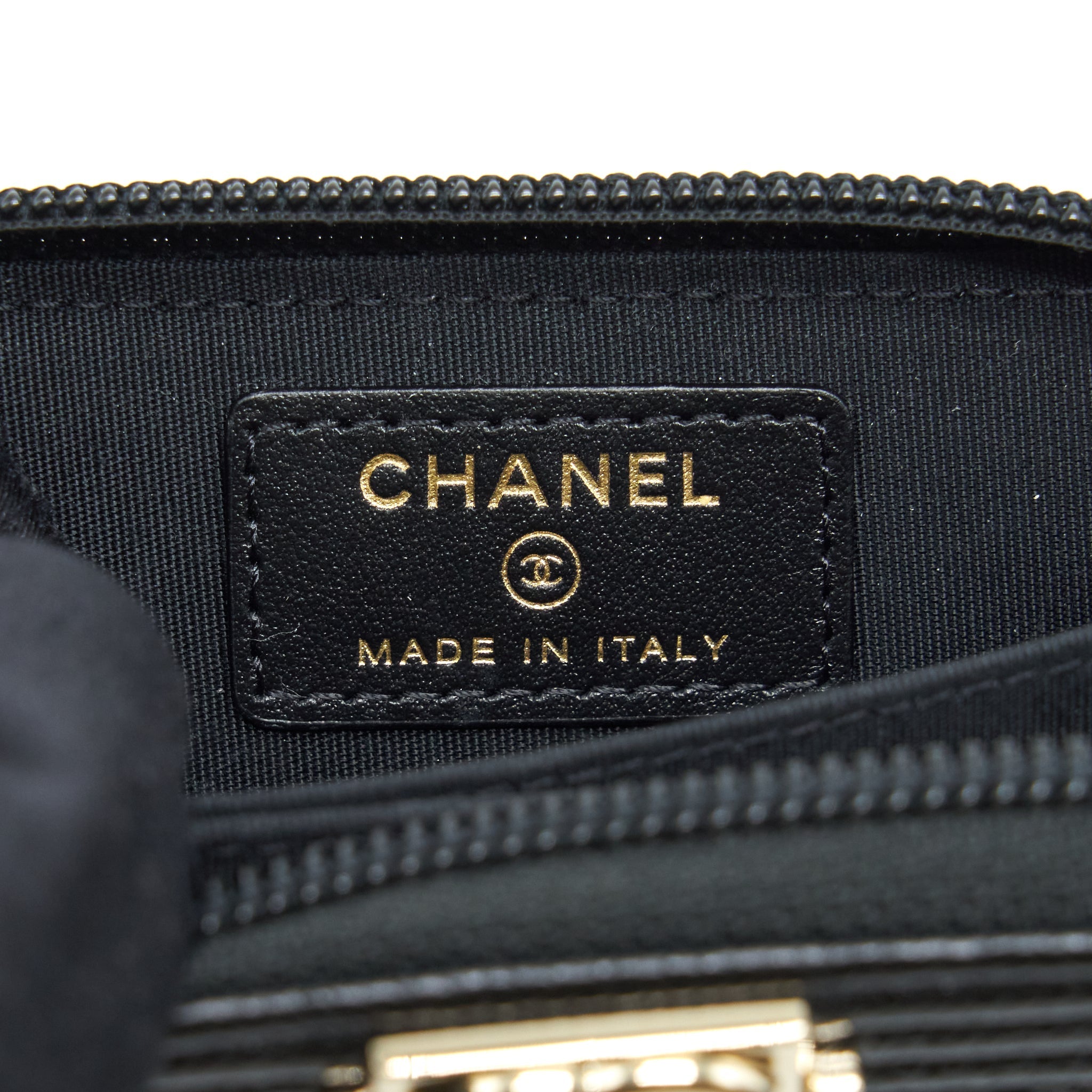 Chanel Classic Boy Zip Cardholder Caviar Black L