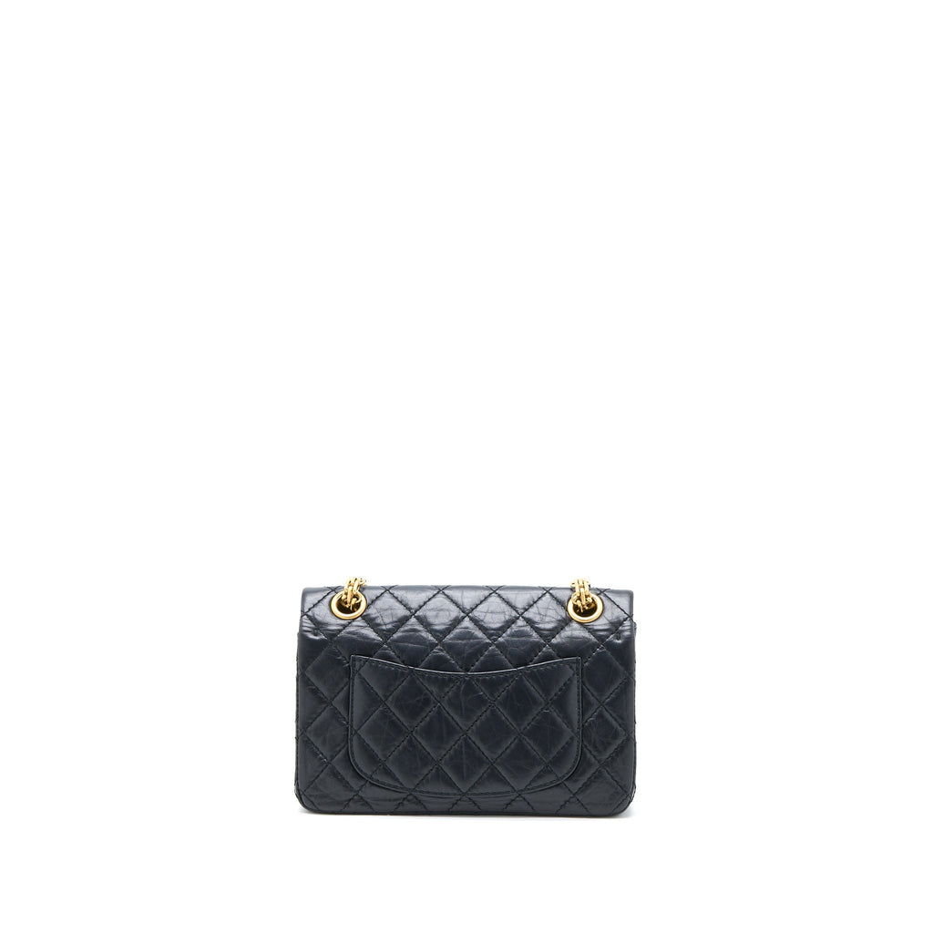 Chanel Mini 2.55 Reissue Flap Bag Aged Calfskin Black Brushed  (Microchip)