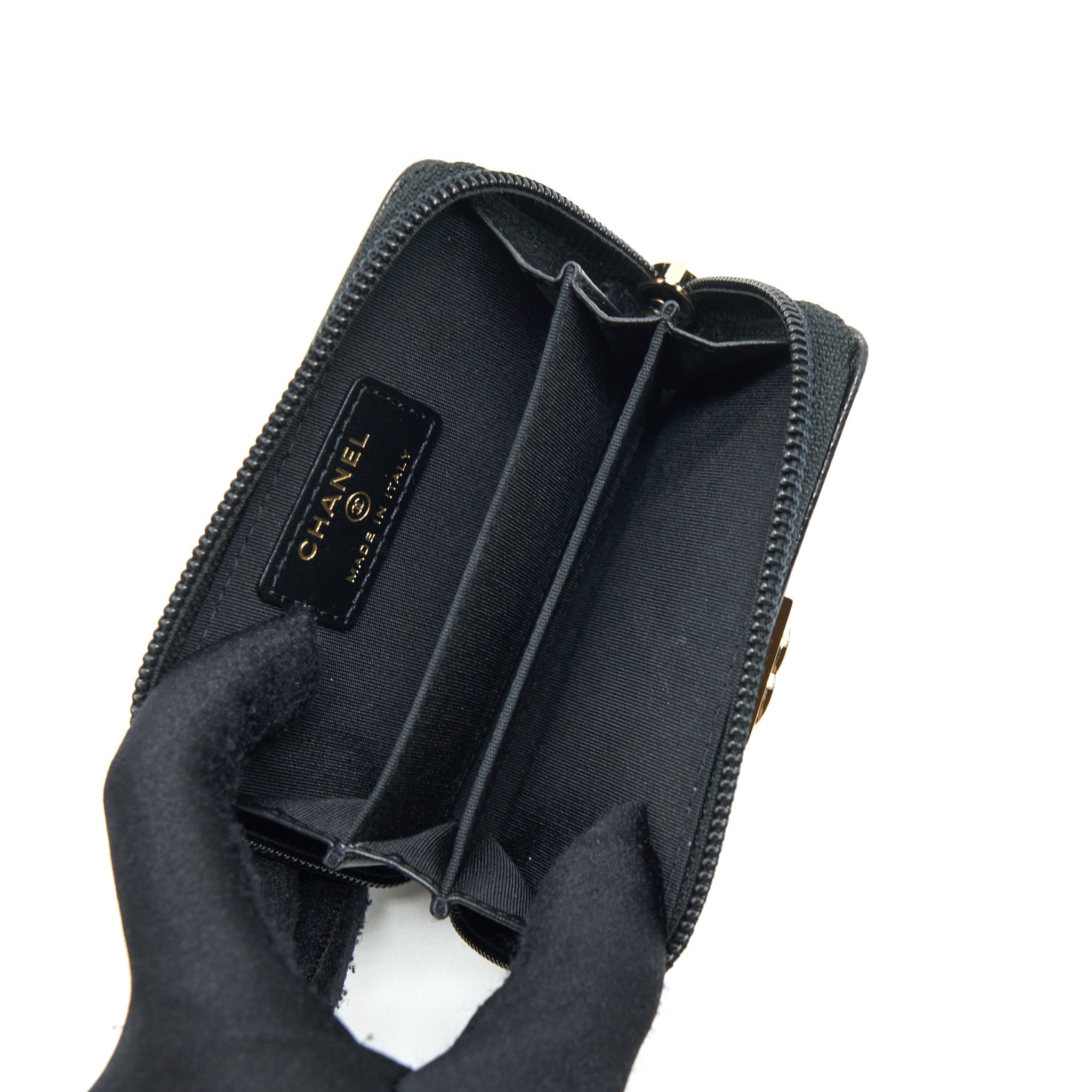 Chanel Classic Boy Zip Cardholder Caviar Black L