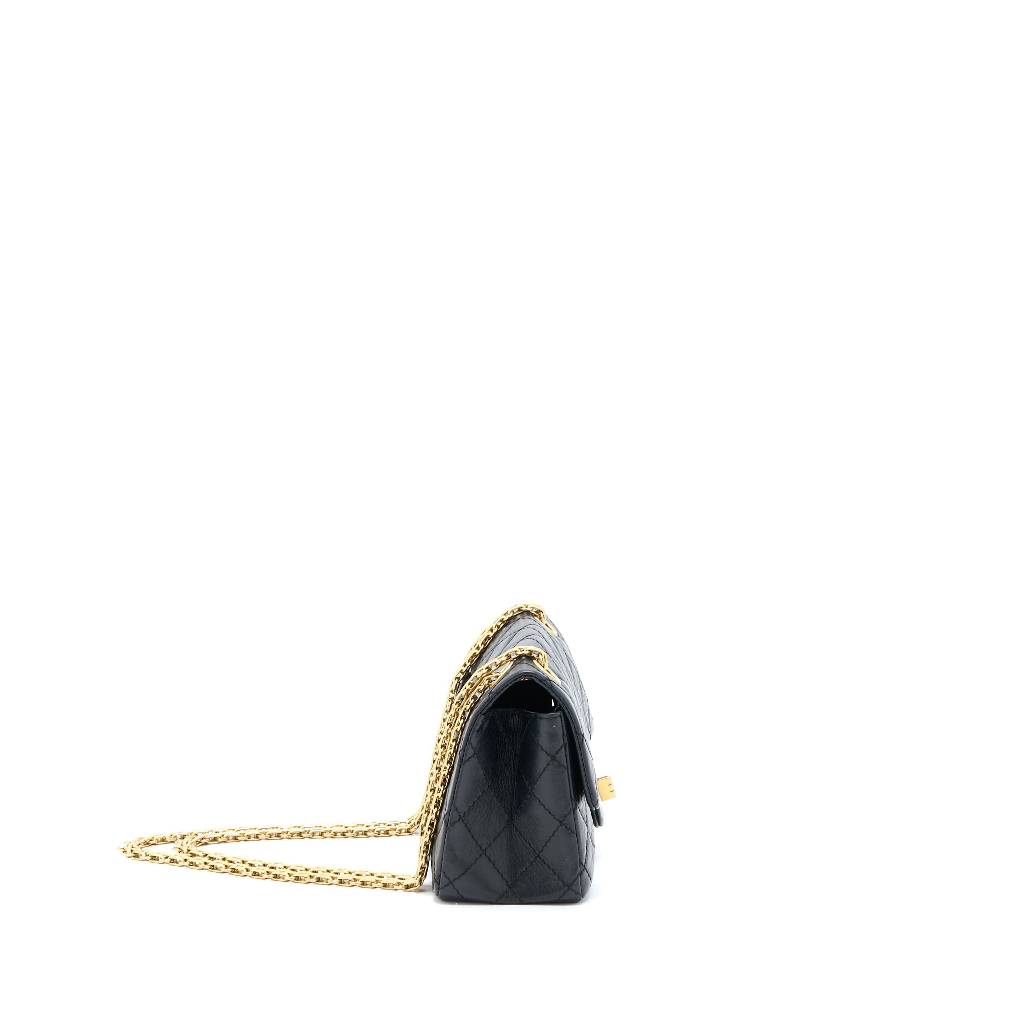 Chanel Mini 2.55 Reissue Flap Bag Aged Calfskin Black Brushed  (Microchip)