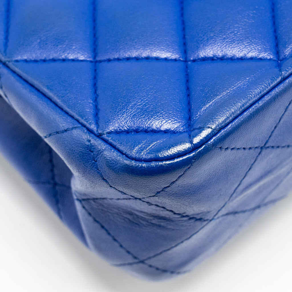 Chanel Medium Classic Double Flap Bag Lambskin Blue