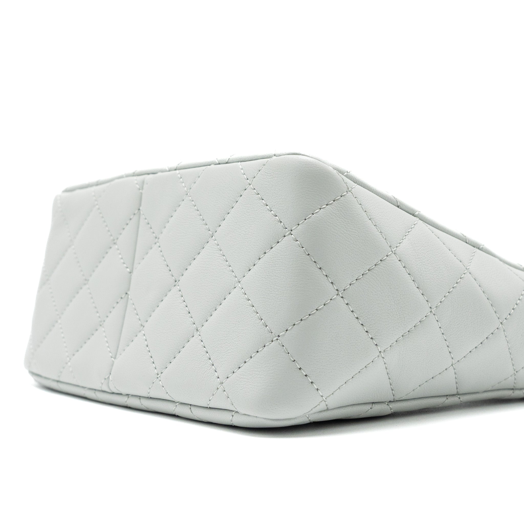 Chanel Pearl Crush Hobo Bag Lambskin Light Grey Brushed  (Microchip)