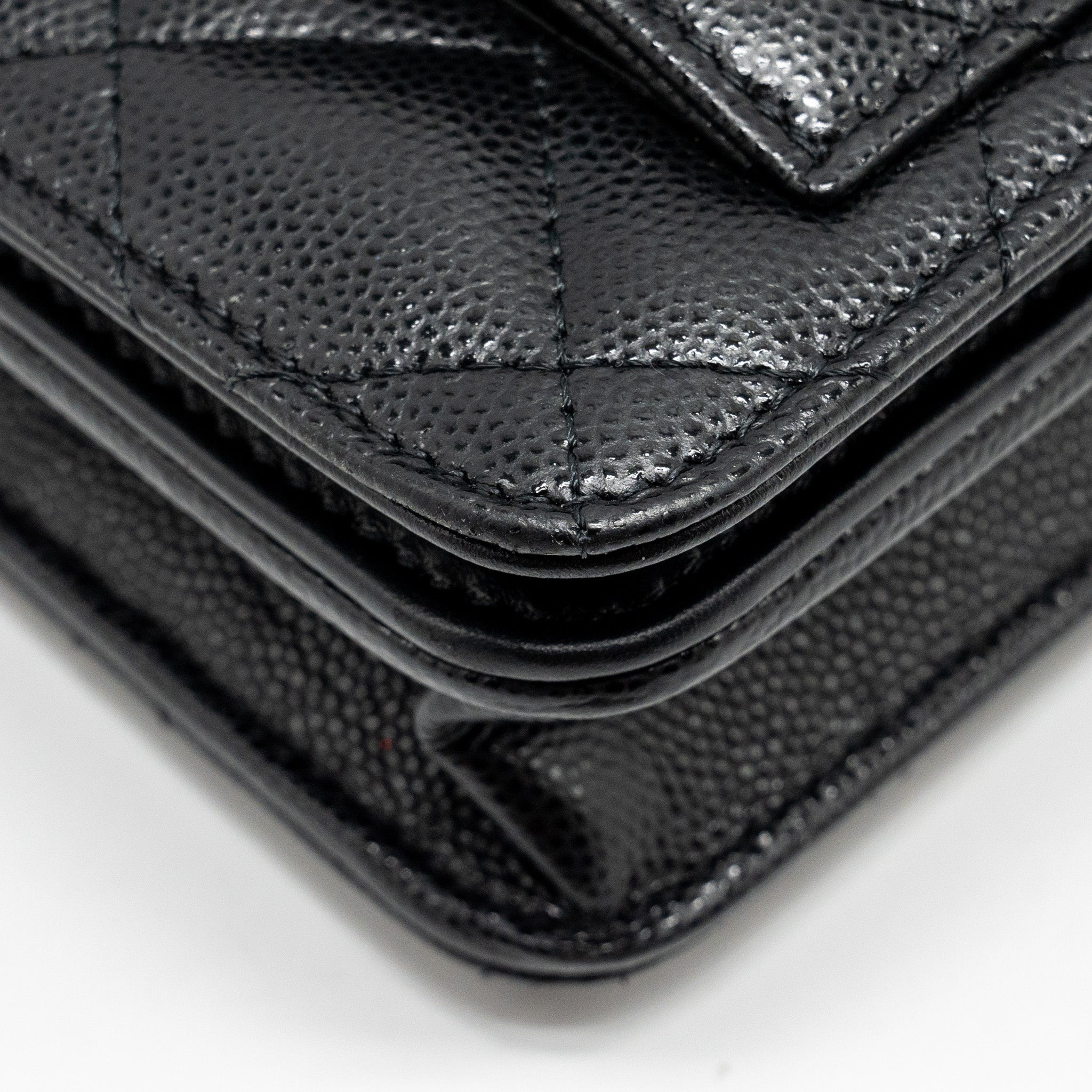 Chanel flap wallet with chain caviar black  (microchip)