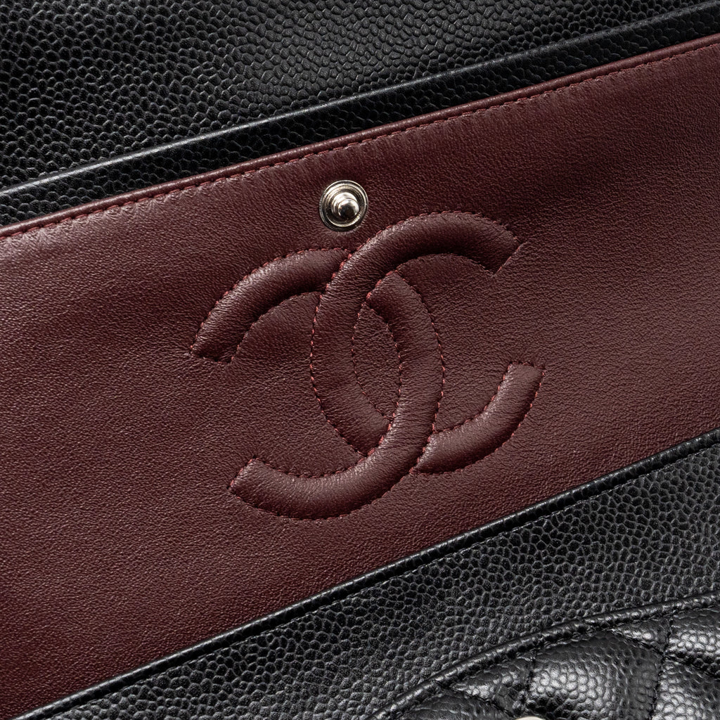 Chanel medium classic double flap bag Caviar Black