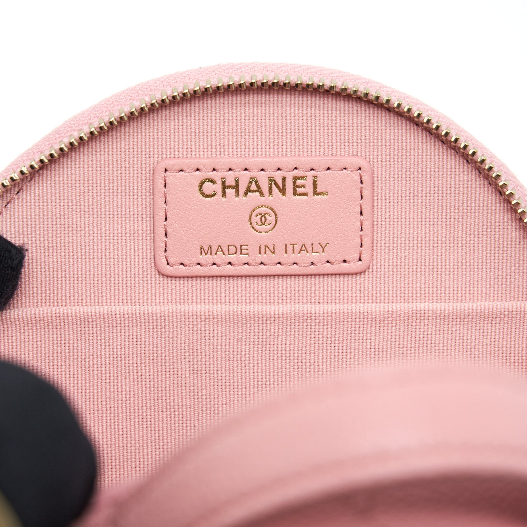 Chanel 22C Mini Round Purse Vanity Caviar Light Pink L