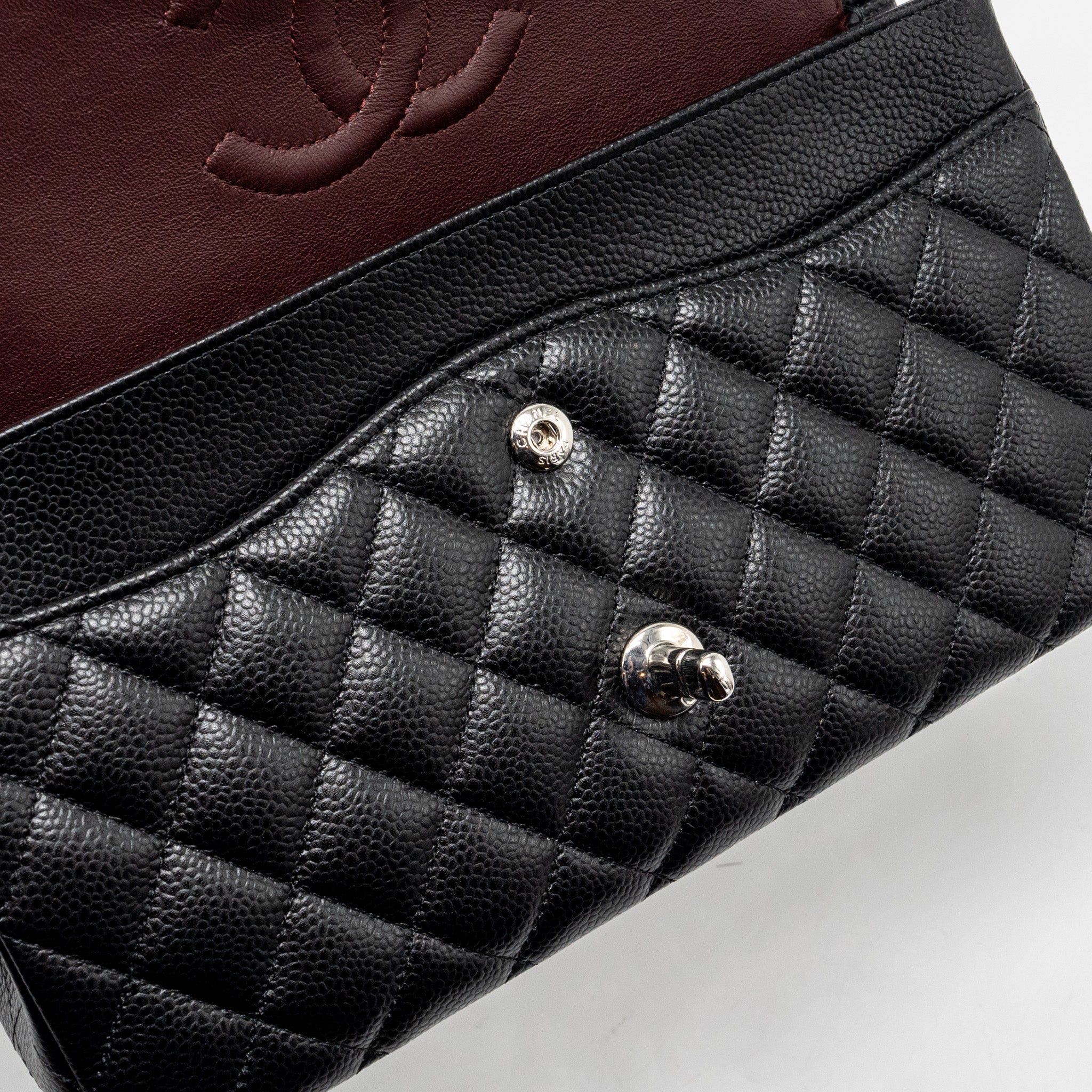 Chanel medium classic double flap bag Caviar Black