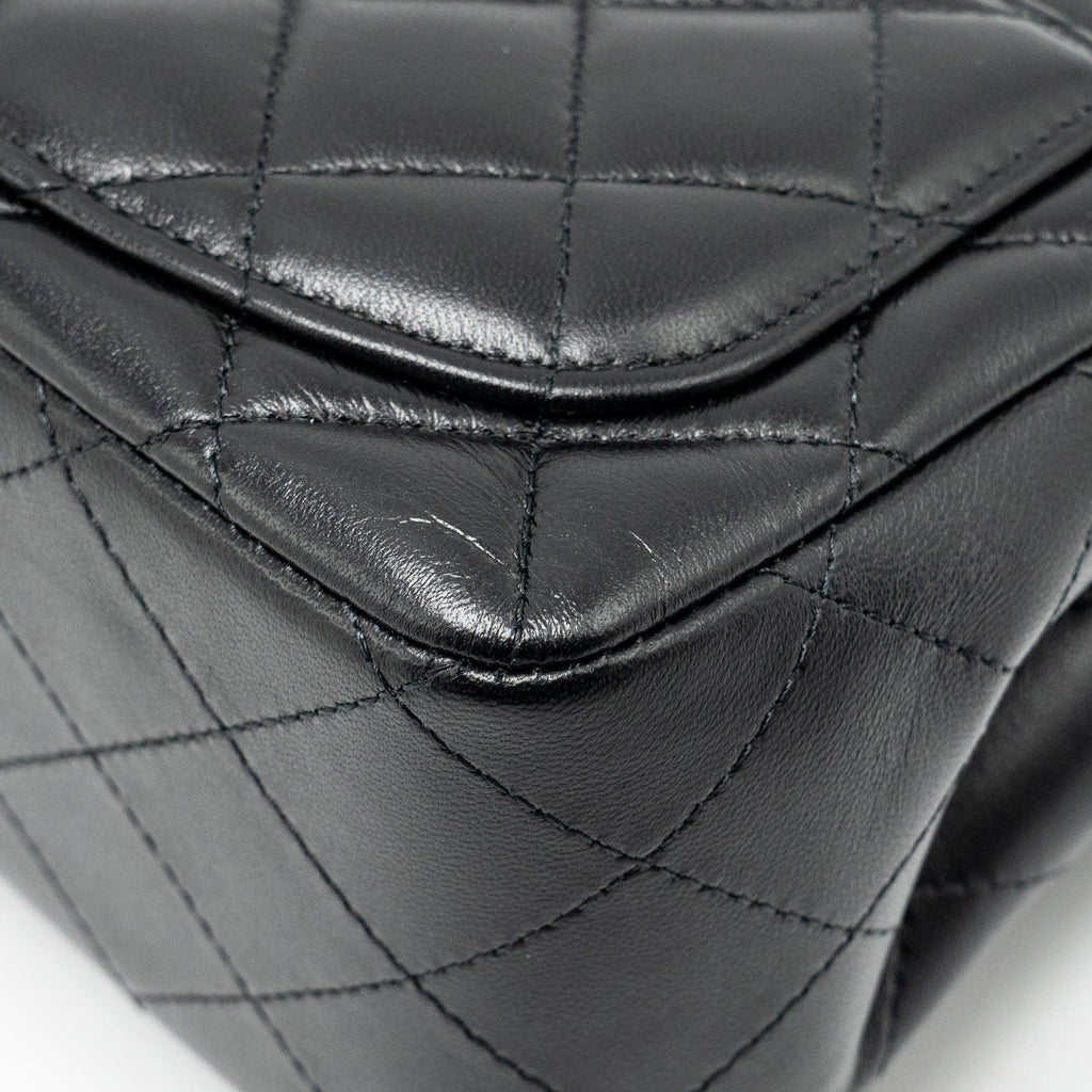 Chanel mini square flap Bag lambskin Black L (Microchip)