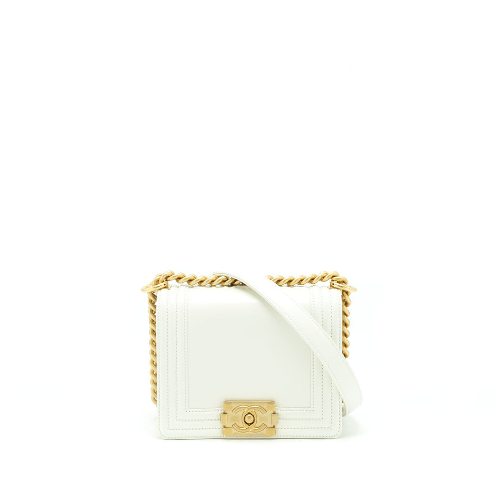 Chanel Mini Boy Handbag Calfskin White