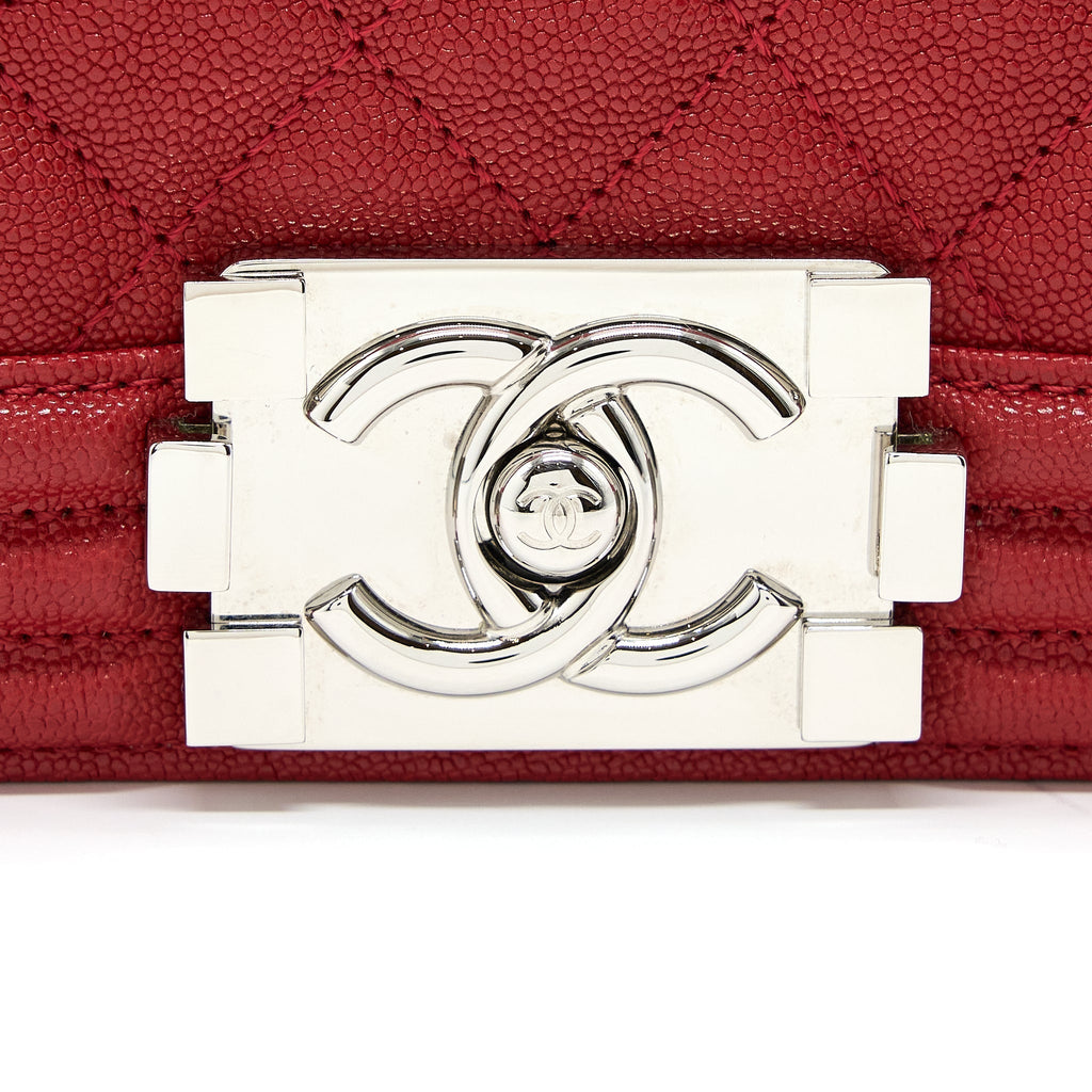 Chanel Medium Boy Bag Caviar Red
