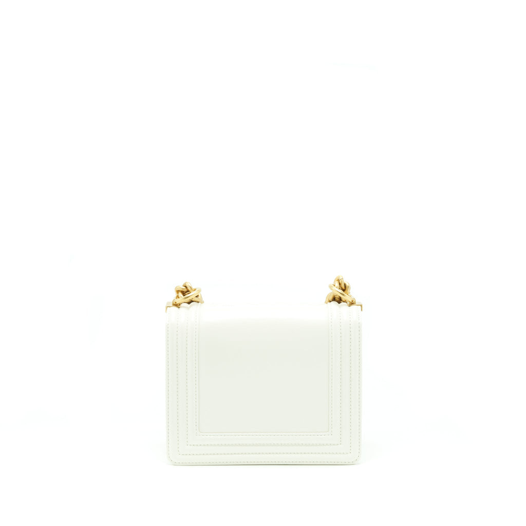 Chanel Mini Boy Handbag Calfskin White