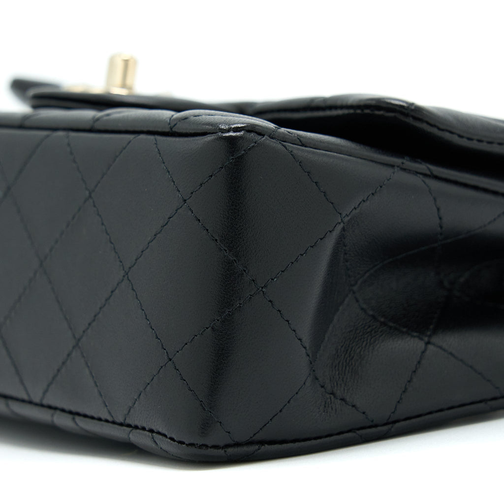 Chanel Mini Rectangular Flap Bag Lambskin Black L