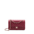 Chanel Medium Classic Flap Bag Lambskin Dark Red L (Microchip)