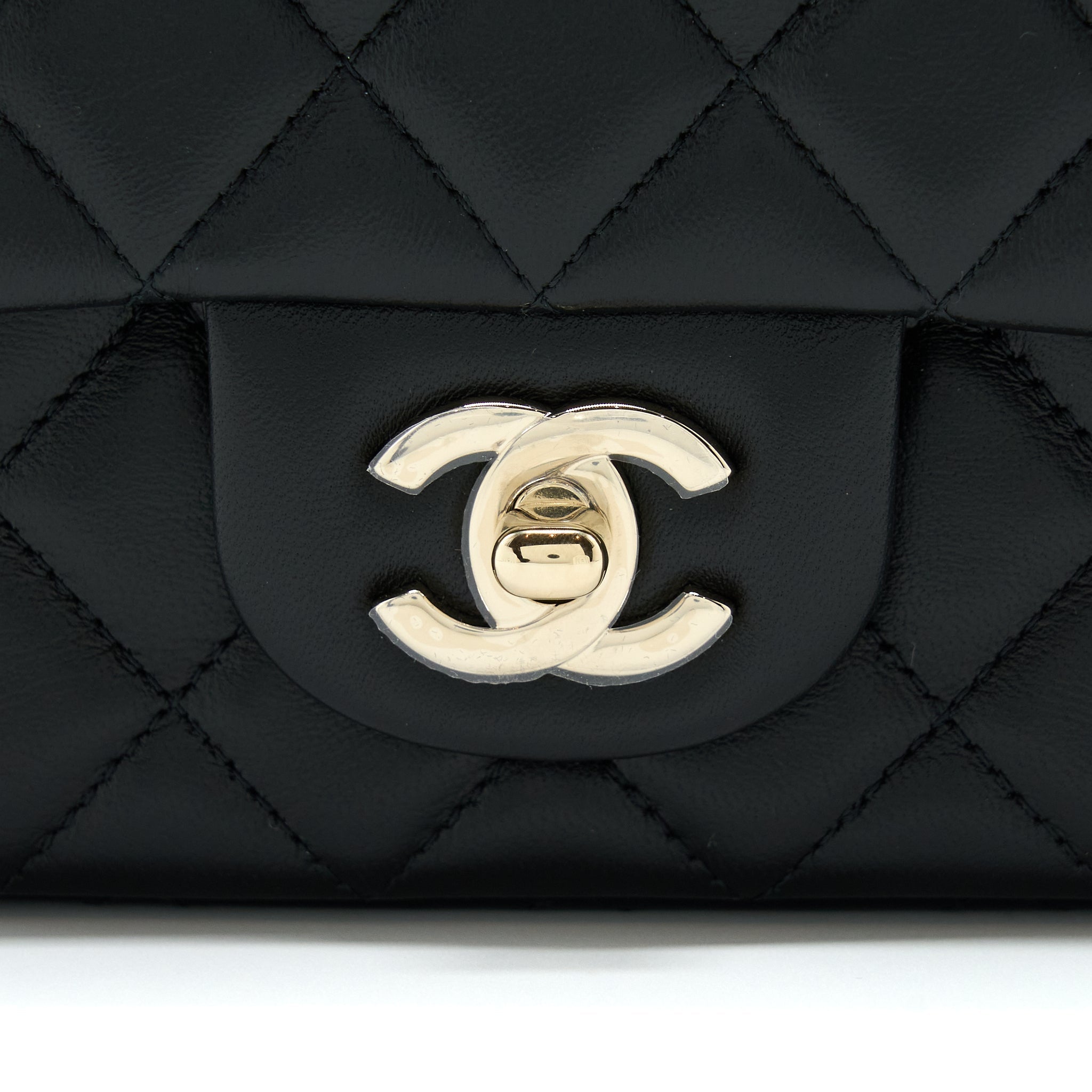Chanel Mini Rectangular Flap Bag Lambskin Black L
