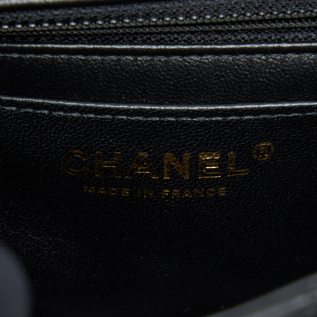 Chanel Mini Rectangular Flap Bag Lambskin Black L