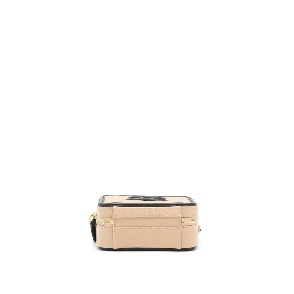Chanel Mini Vanity Filigree Caviar Beige / Black L