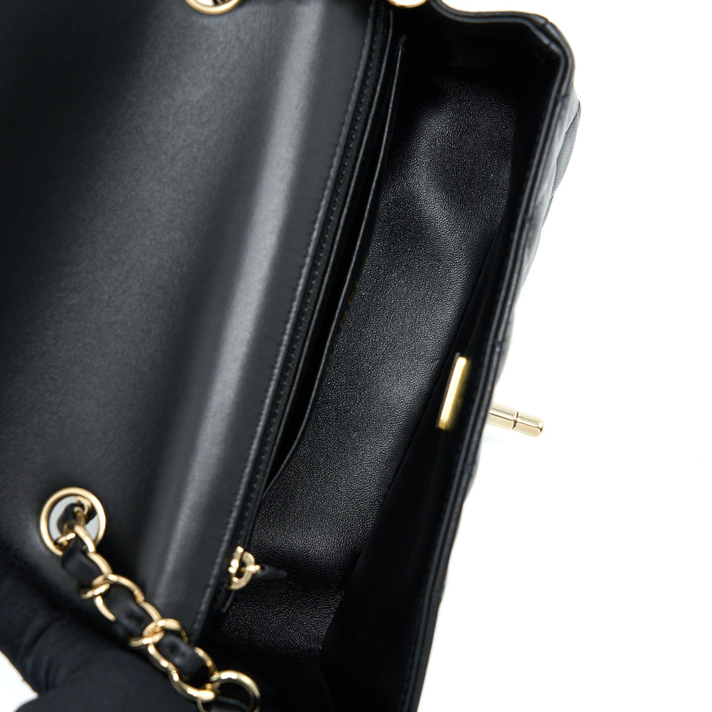 Chanel Mini Rectangular Flap Bag Lambskin Black L