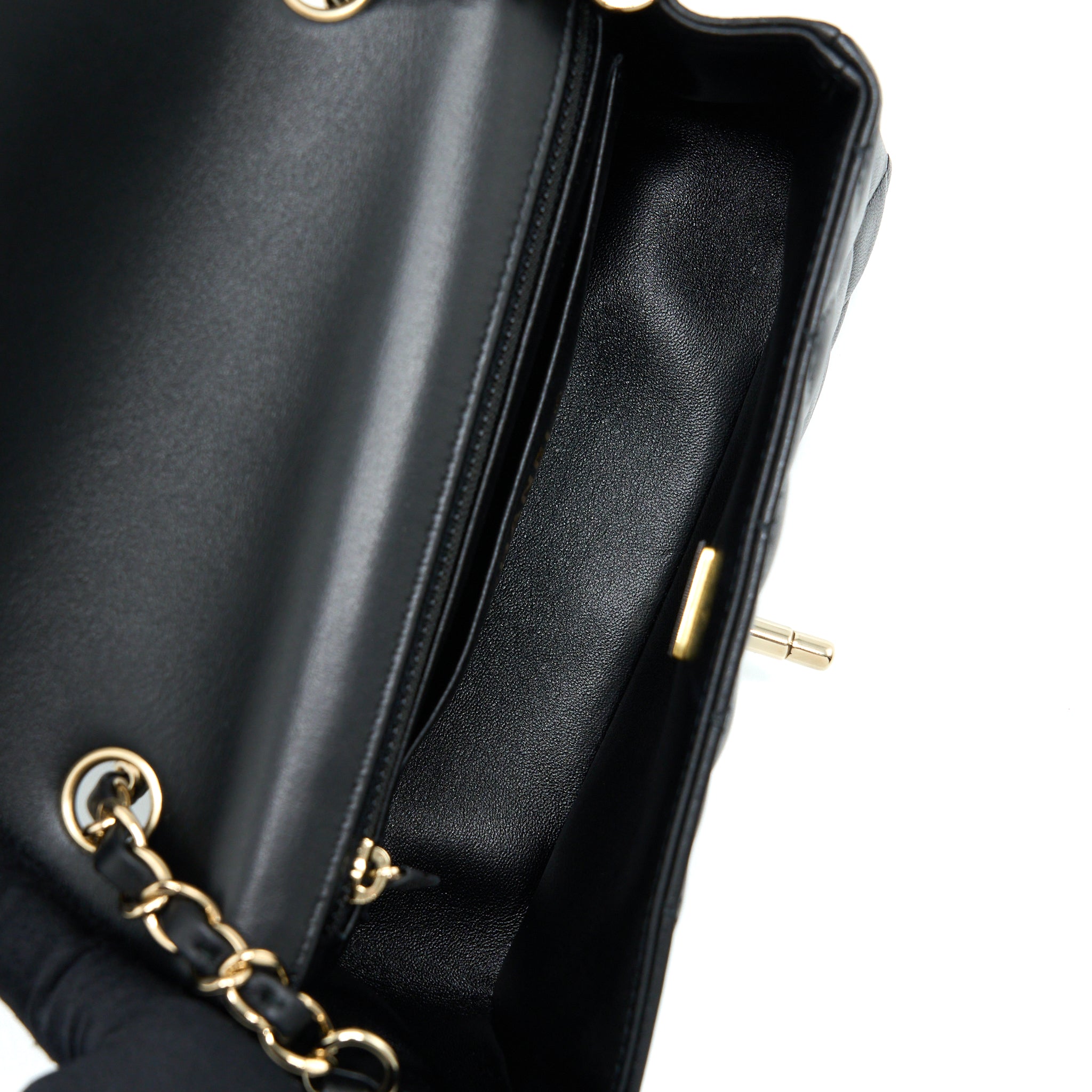 Chanel Mini Rectangular Flap Bag Lambskin Black L