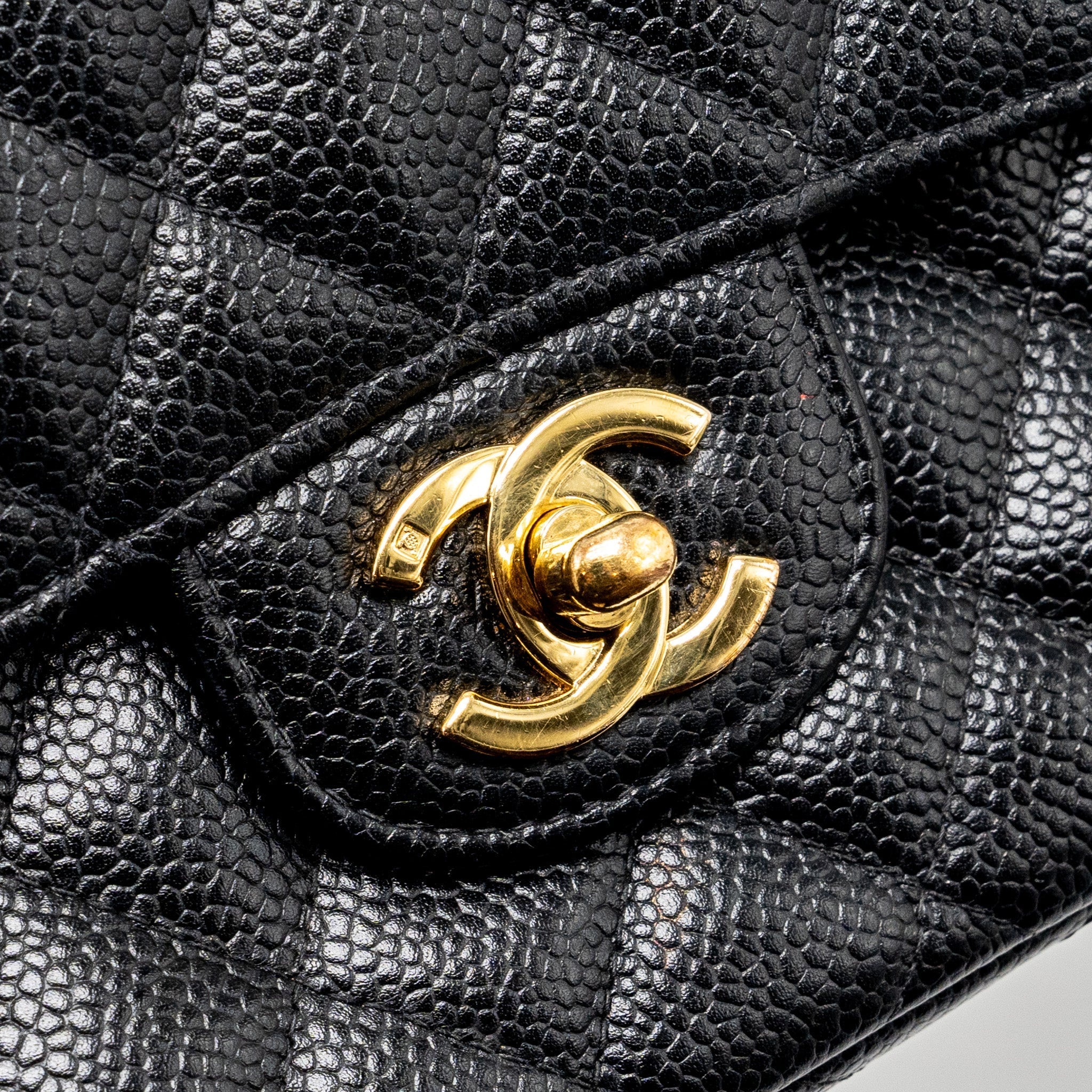 Chanel vintage small Classic double flap bag caviar black