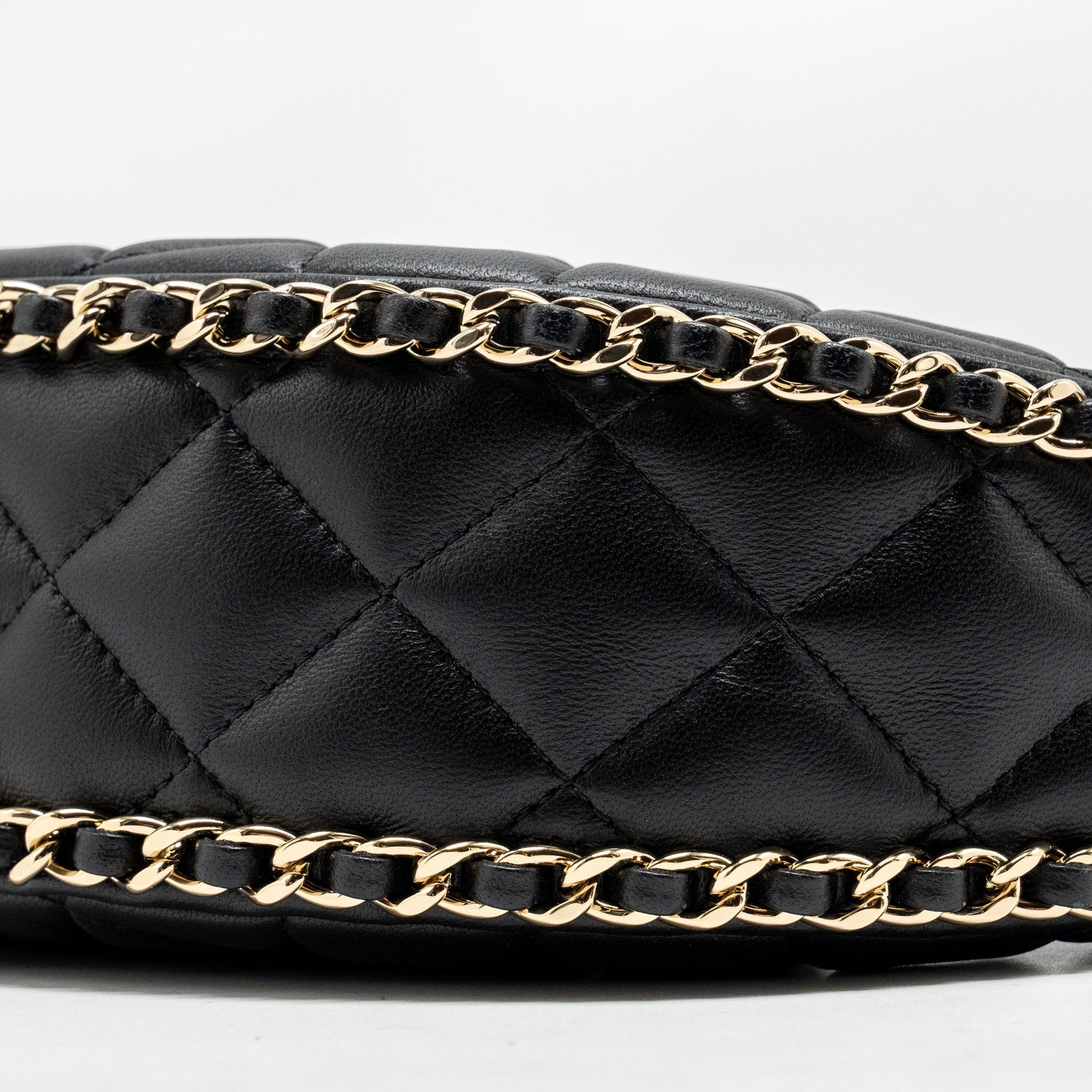 Chanel Small moon Hobo Bag Lambskin Black L (Microchip)