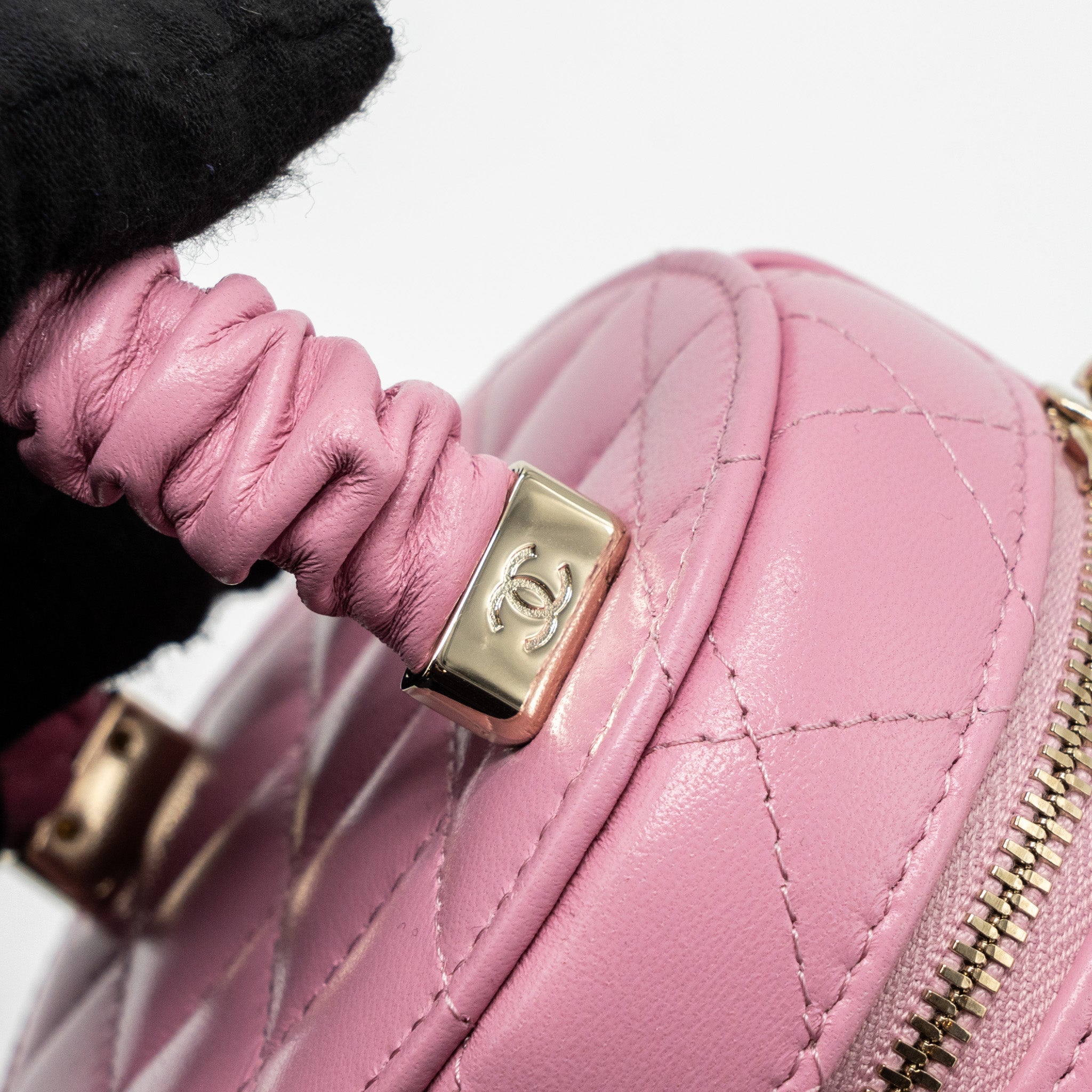 Chanel Top Handle Vanity Case Lambskin Pink L